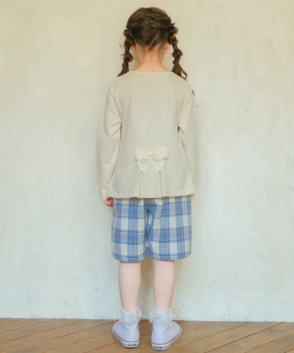 バレエドレスモチーフ バックリボンつき 裏毛トレーナー Ivory model image 2