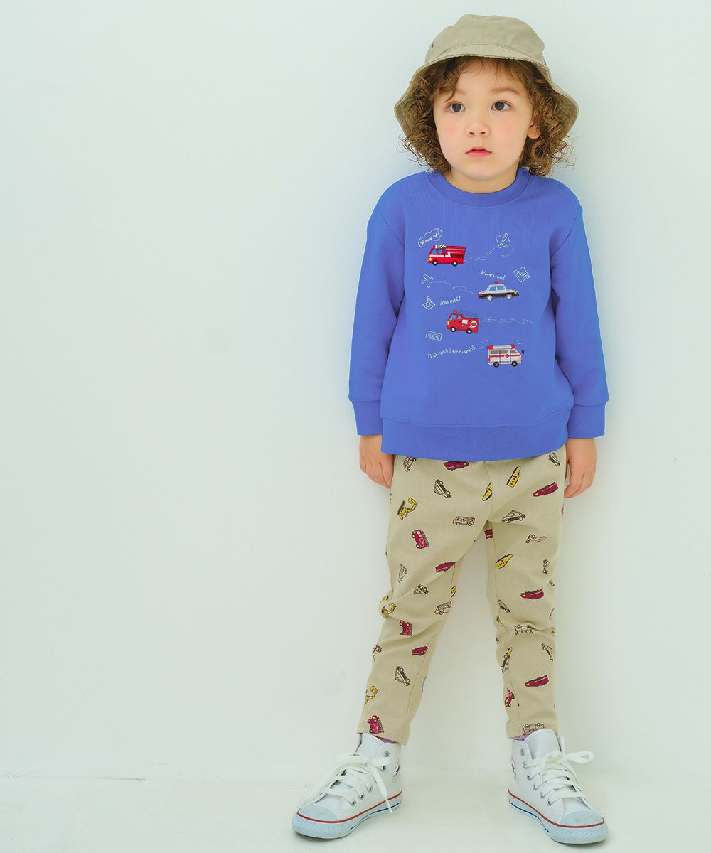 はたらく車 電車 乗り物プリント レギンスパンツ Beige model image 1