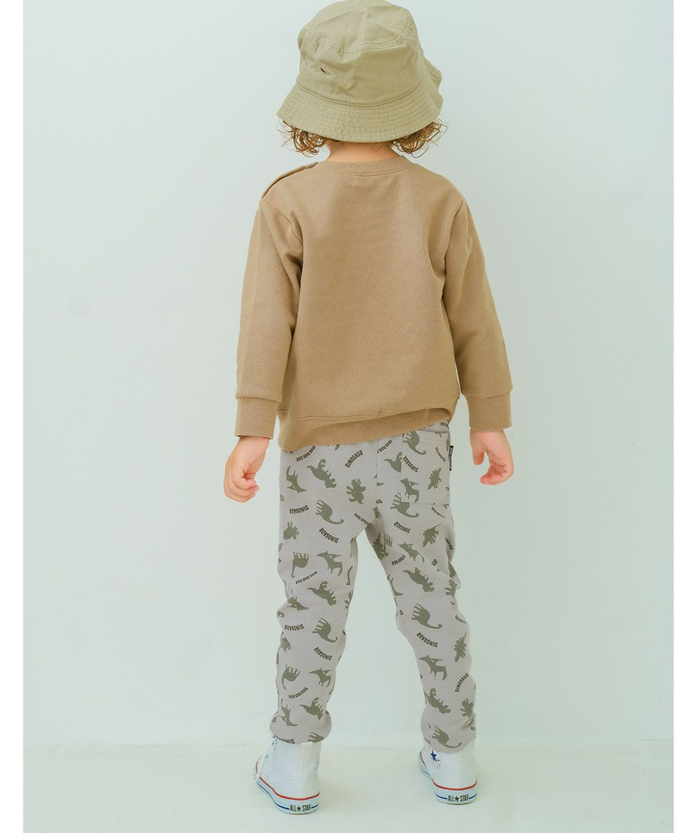 オリジナル恐竜プリント レギンスパンツ Gray model image whole body