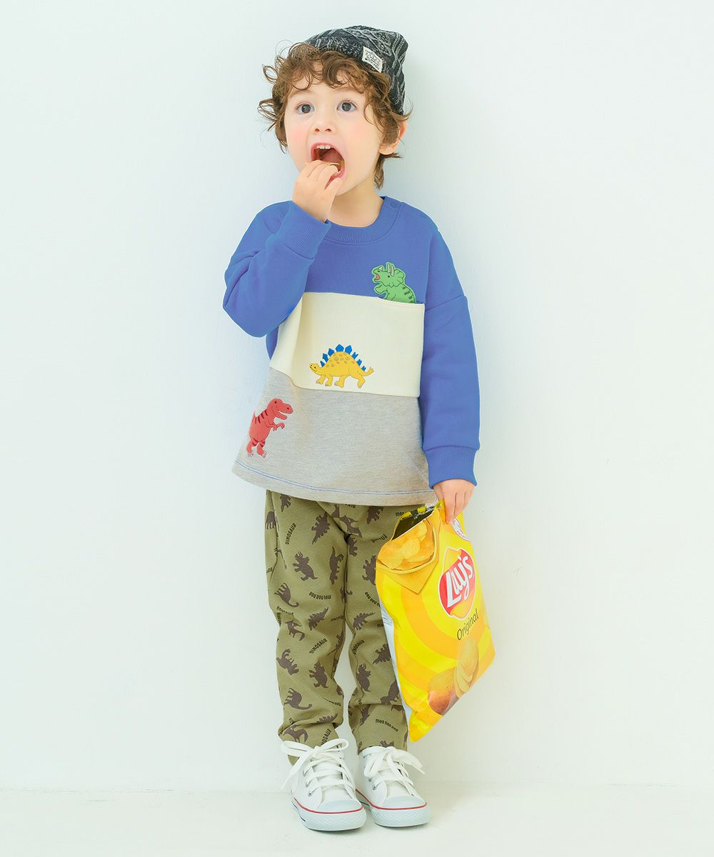 オリジナル恐竜プリント レギンスパンツ Khaki model image up