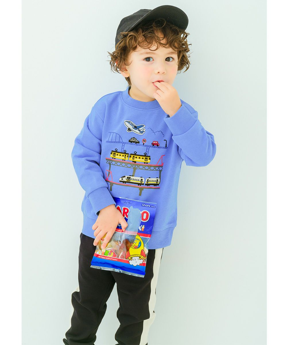 ミニ裏毛 ラインパンツ Black model image 2