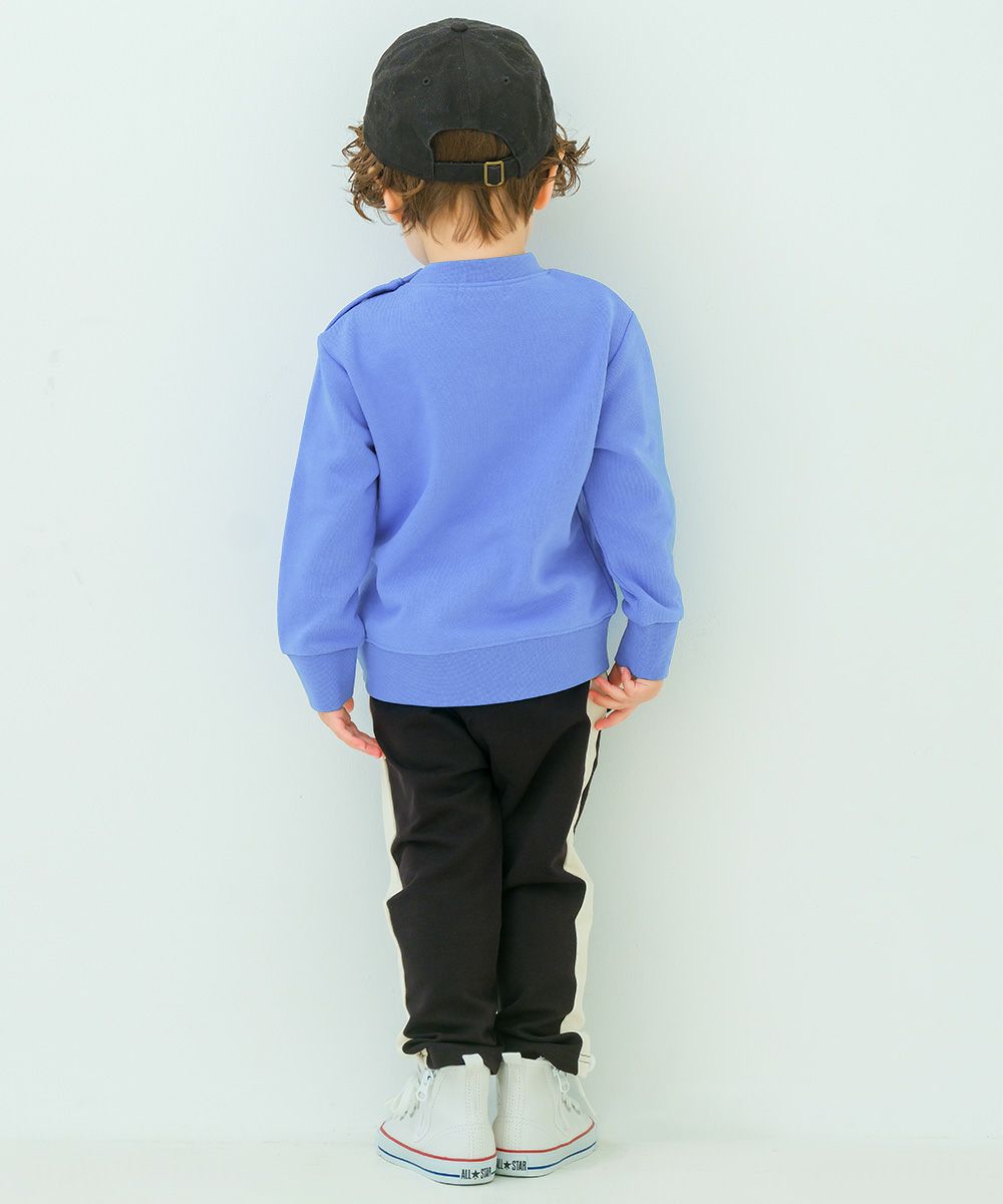 ミニ裏毛 ラインパンツ Black model image 3