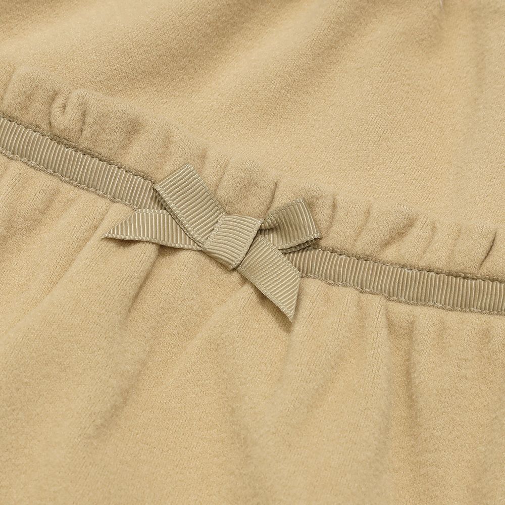 パウダースムース リボンつきキュロットパンツ Beige Design point 1
