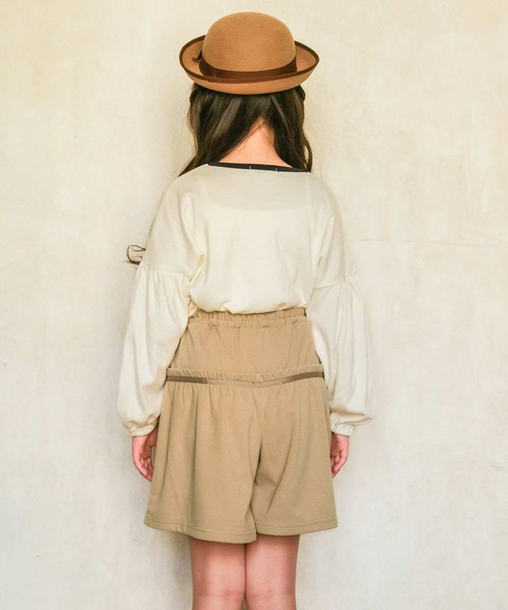パウダースムース リボンつきキュロットパンツ Beige model image 4