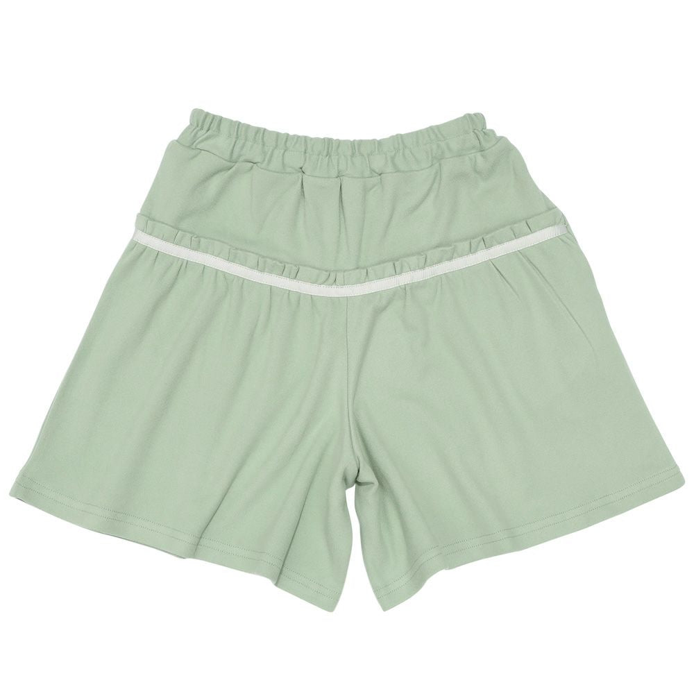 パウダースムース リボンつきキュロットパンツ Emerald Green back