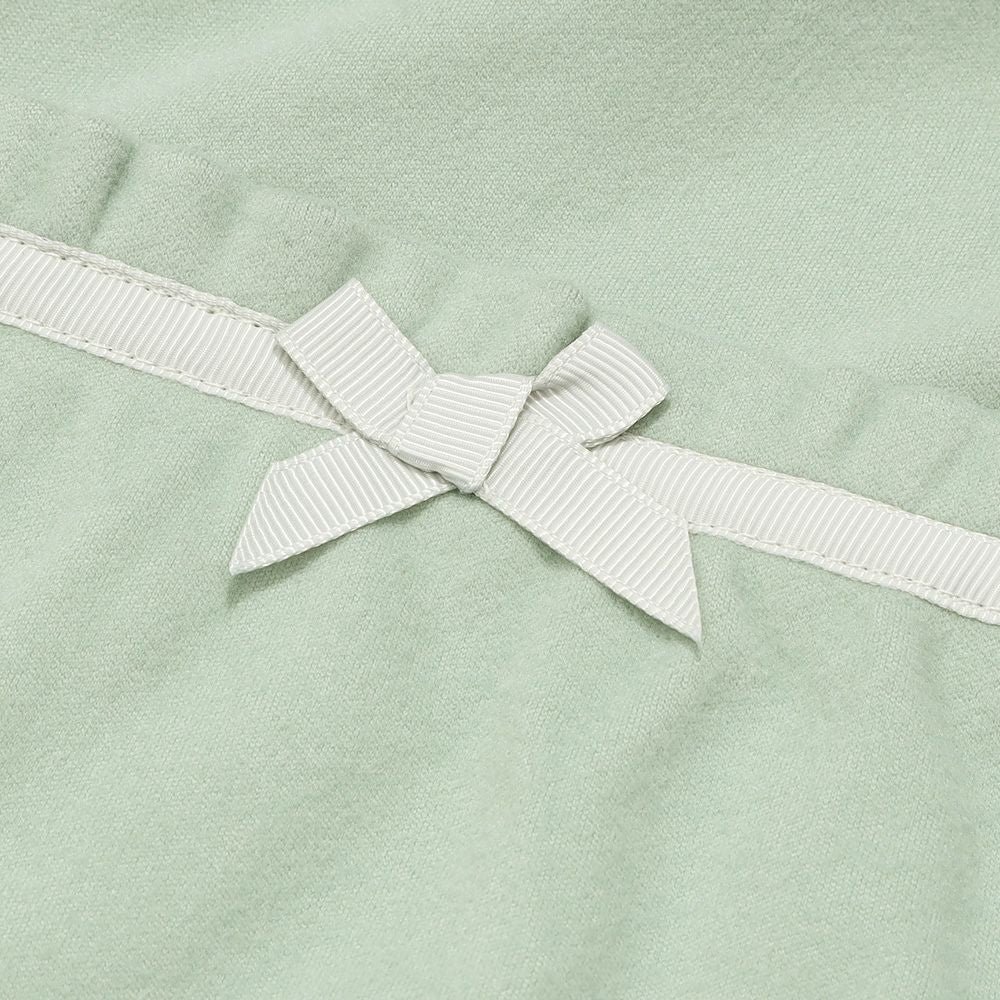 パウダースムース リボンつきキュロットパンツ Emerald Green Design point 1