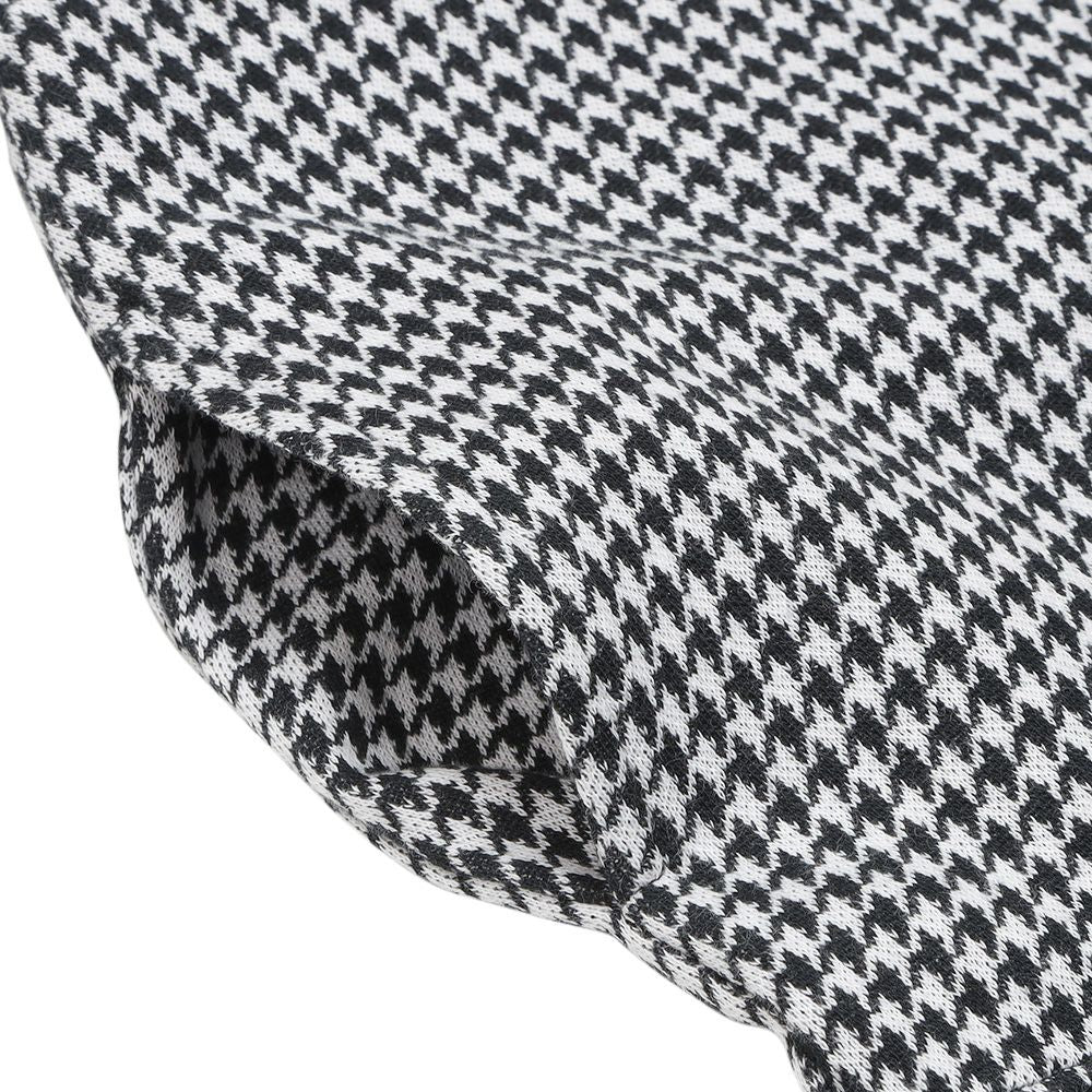 千鳥柄 飾りボタン付き フレアースカート White/Black Design point 2