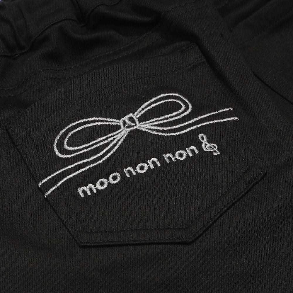 ストレッチツイル リボンロゴ刺? ロングパンツ Black Design point 1