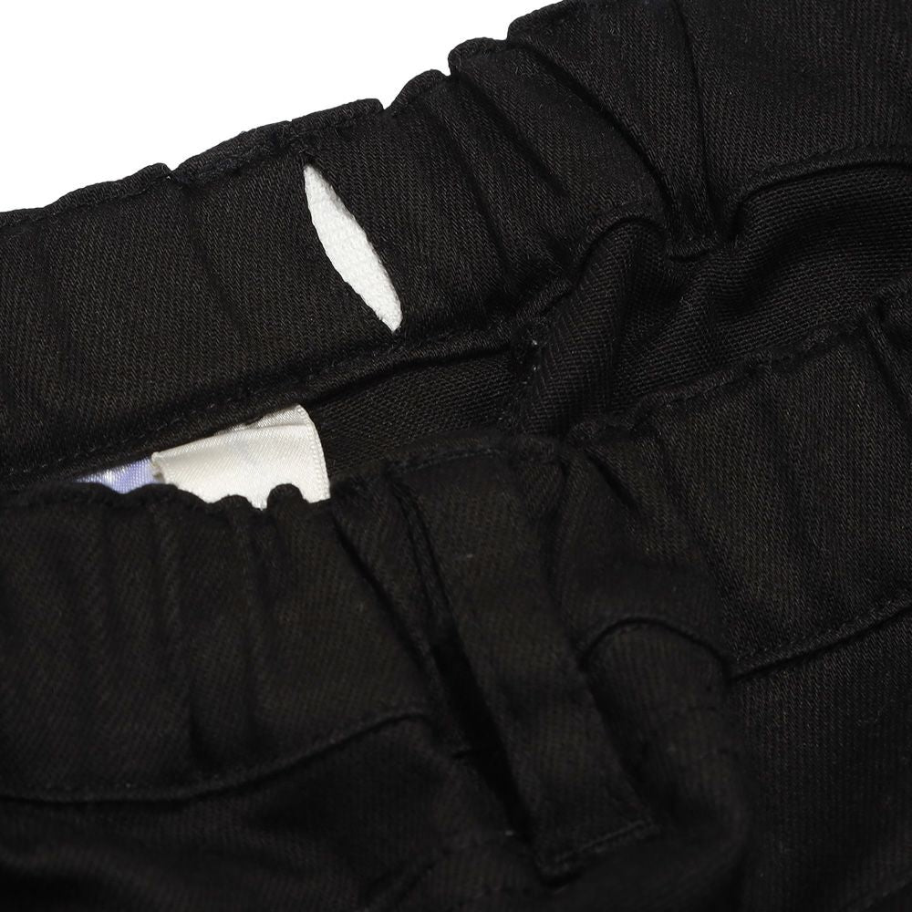ストレッチツイル リボンロゴ刺? ロングパンツ Black Design point 2