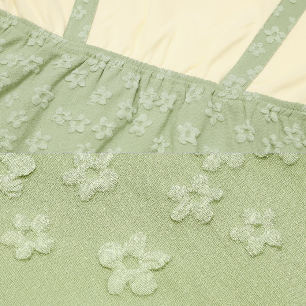 花柄キャミソール 重ね着風Tシャツ Green Design point 1