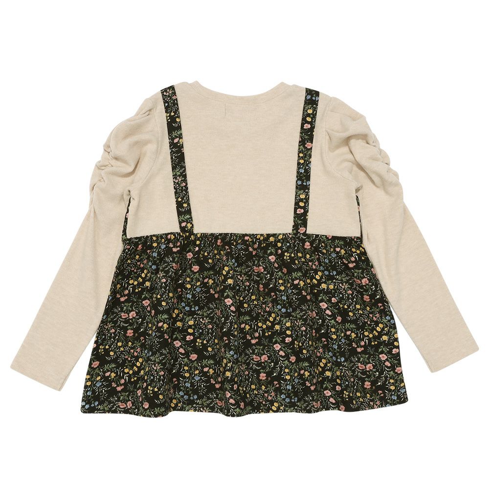 花柄リボンキャミソール 重ね着風デザインTシャツ Navy back