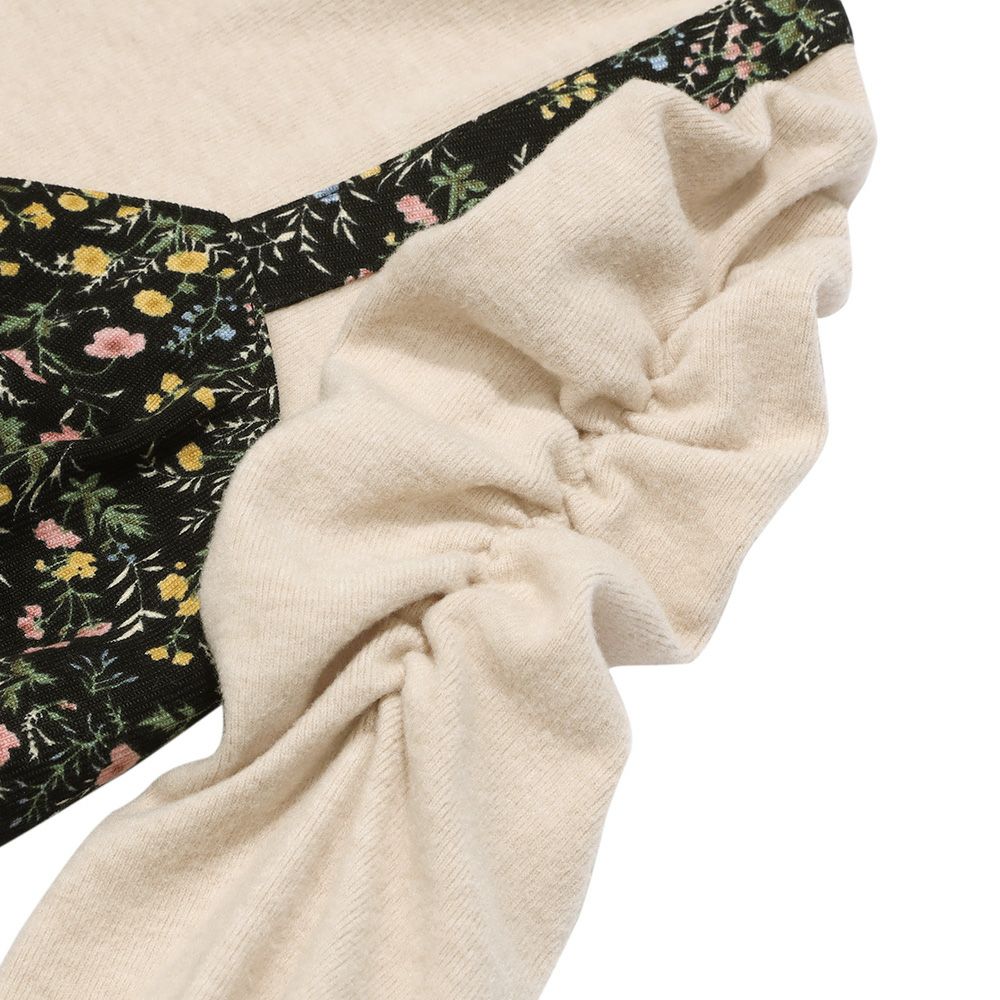 花柄リボンキャミソール 重ね着風デザインTシャツ Navy Design point 2