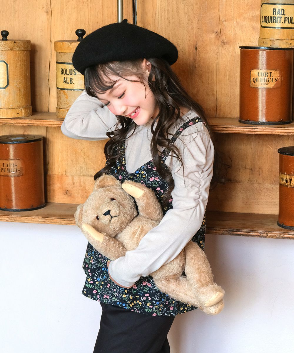 花柄リボンキャミソール 重ね着風デザインTシャツ Navy model image 1