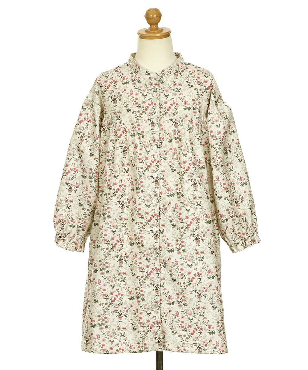 花柄 ボタン開き ワンピース Ivory torso