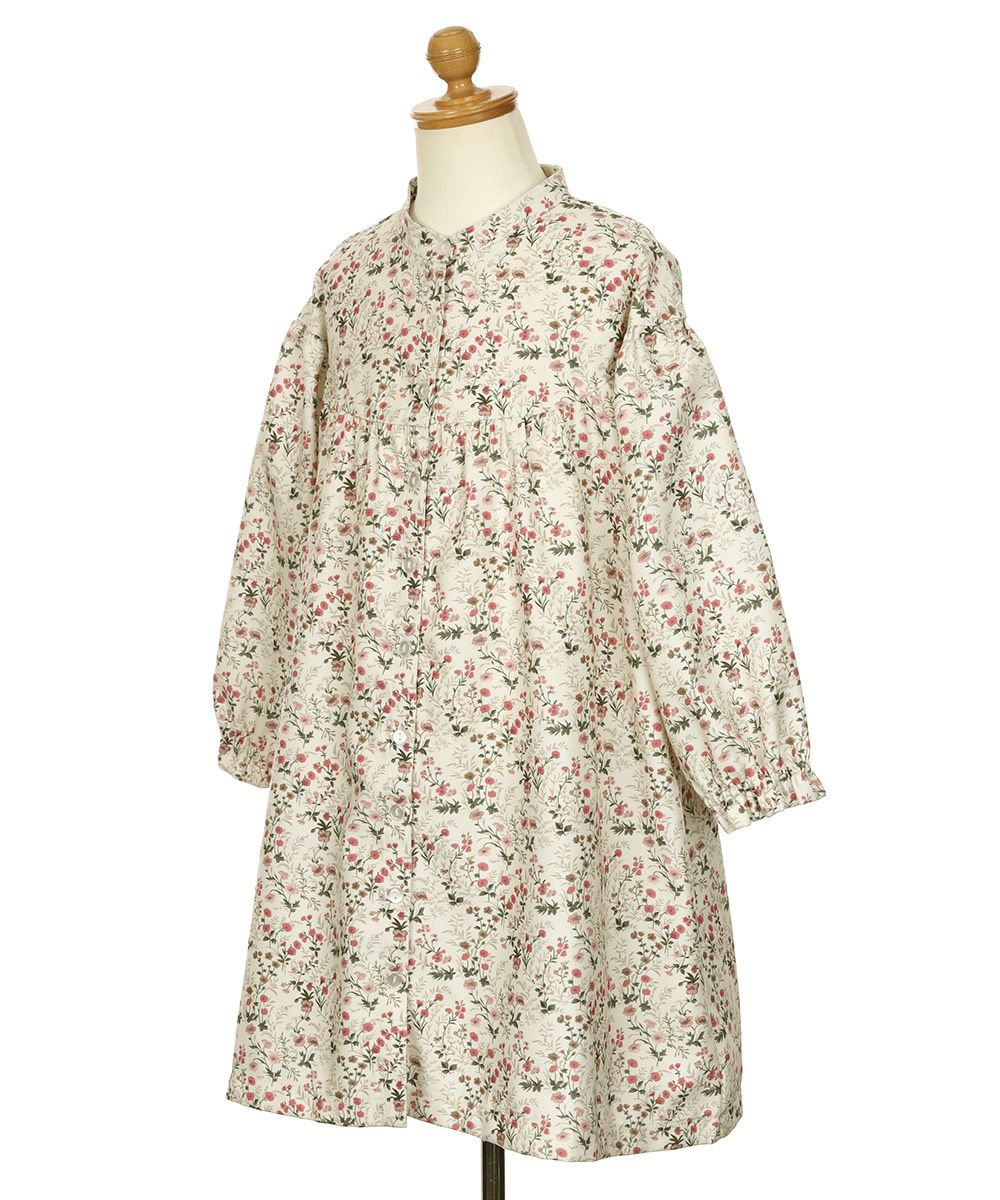 花柄 ボタン開き ワンピース Ivory torso
