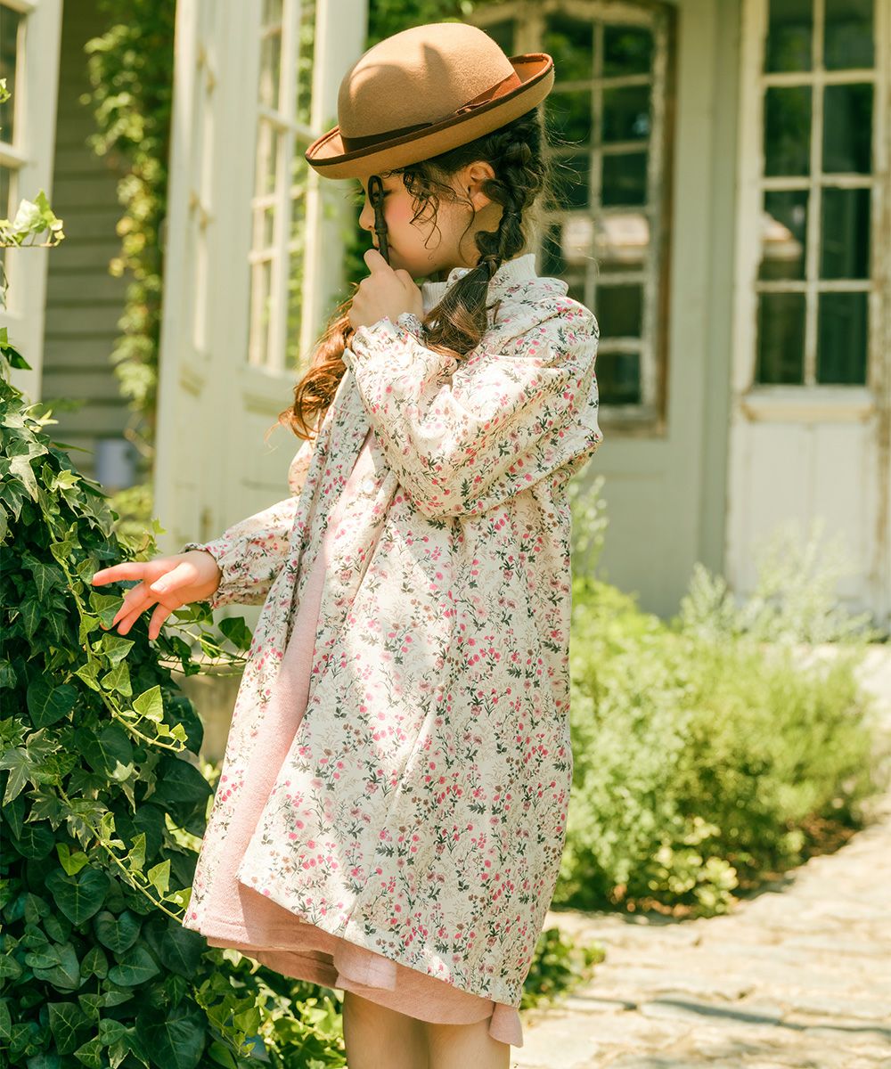 花柄 ボタン開き ワンピース Ivory model image 2