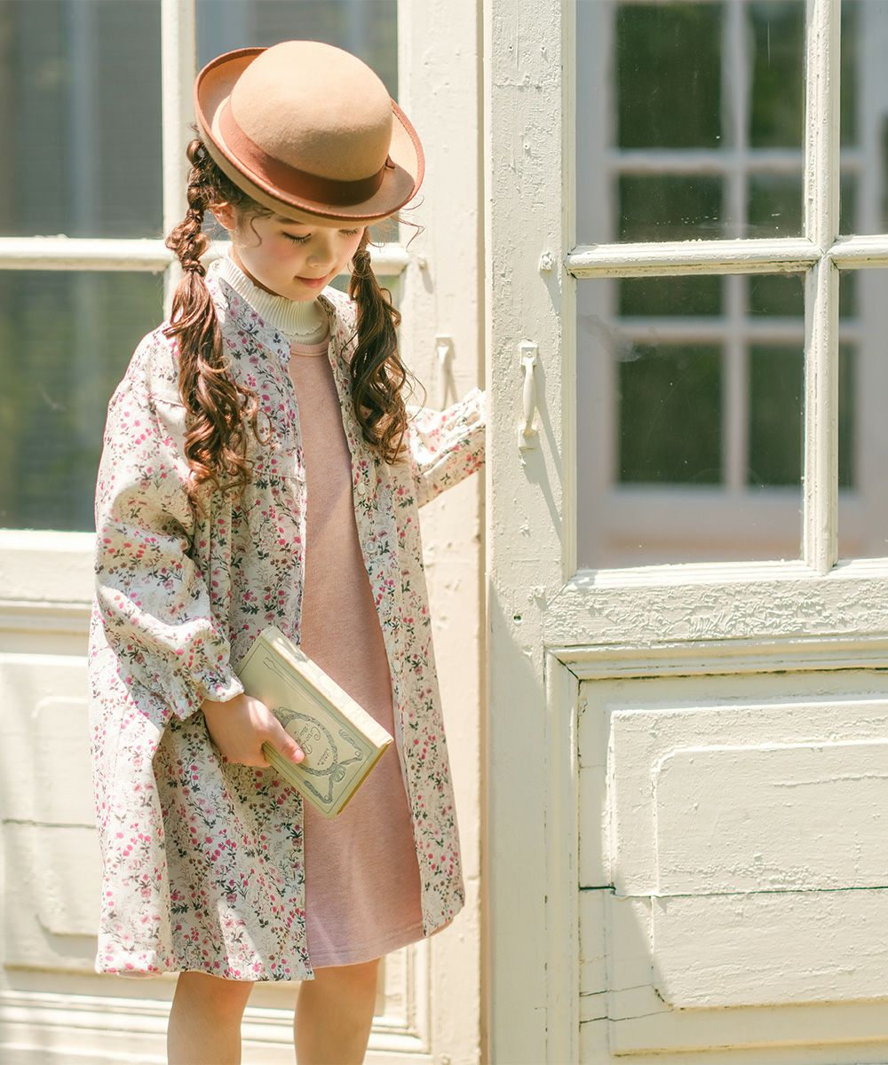 花柄 ボタン開き ワンピース Ivory model image 3