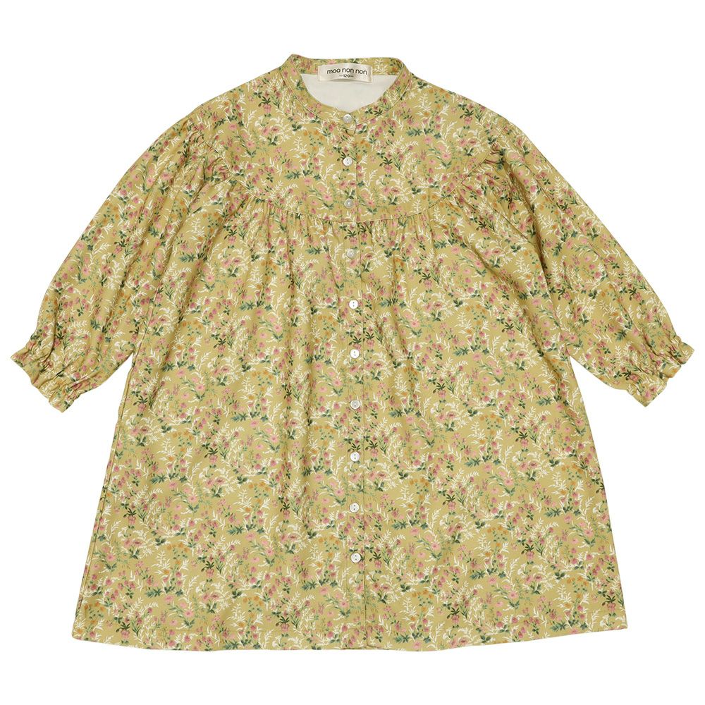 花柄 ボタン開き ワンピース  front