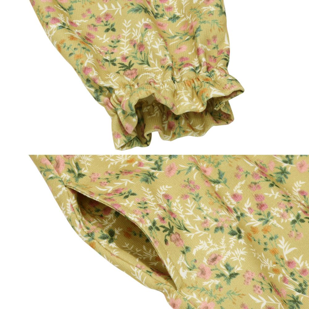 花柄 ボタン開き ワンピース  Design point 1