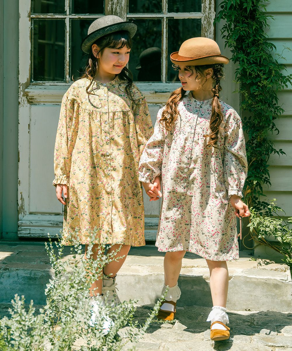 花柄 ボタン開き ワンピース  model image 2