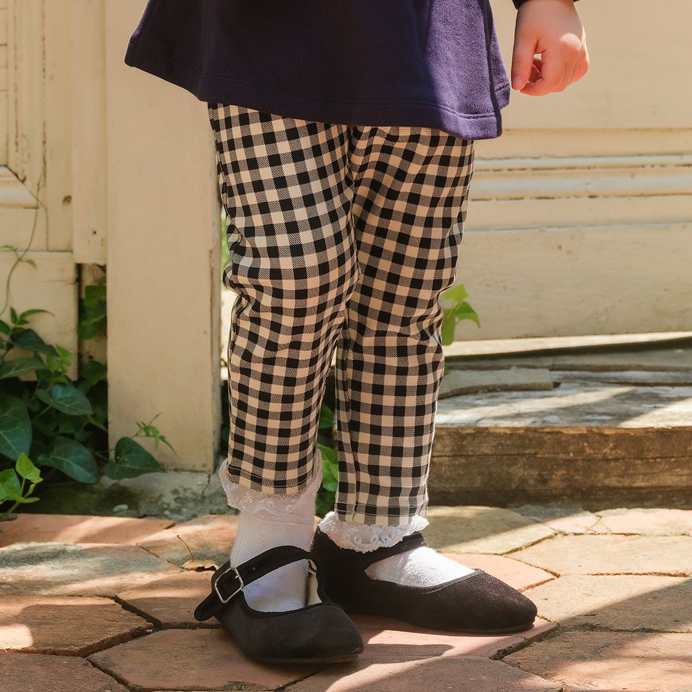 ストレッチ ギンガムチェック柄ロングパンツ  MainImage