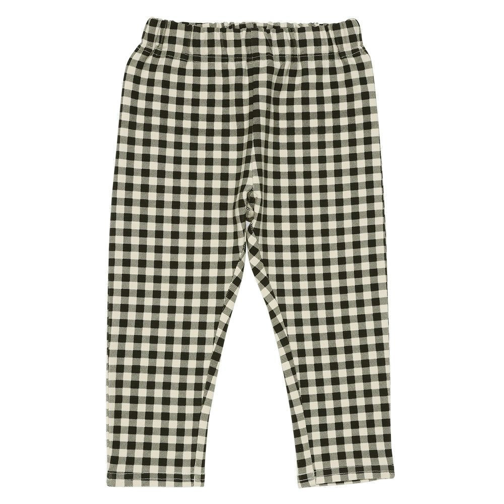 ストレッチ ギンガムチェック柄ロングパンツ White/Black front