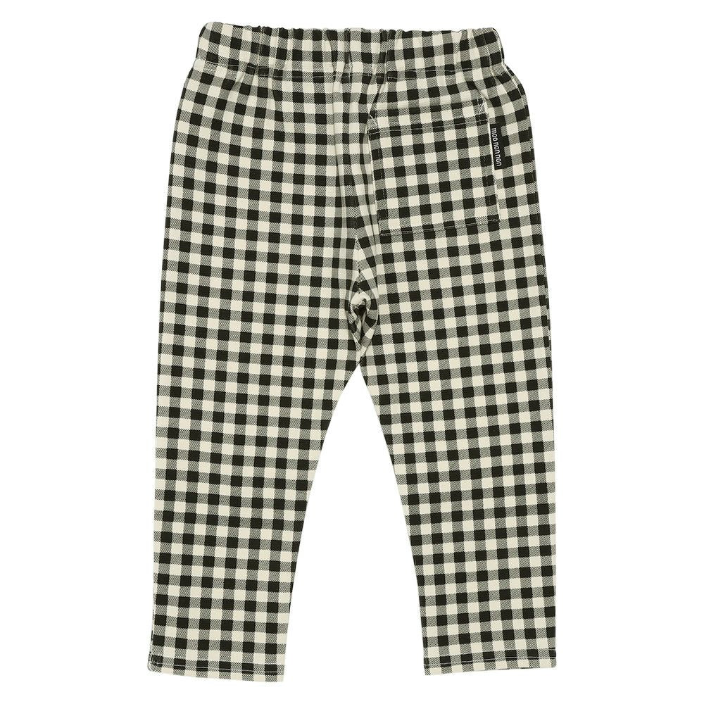 ストレッチ ギンガムチェック柄ロングパンツ White/Black back