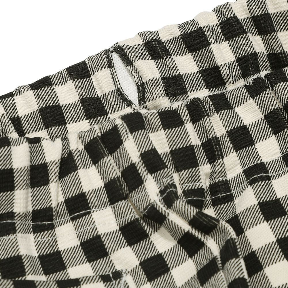 ストレッチ ギンガムチェック柄ロングパンツ White/Black Design point 2