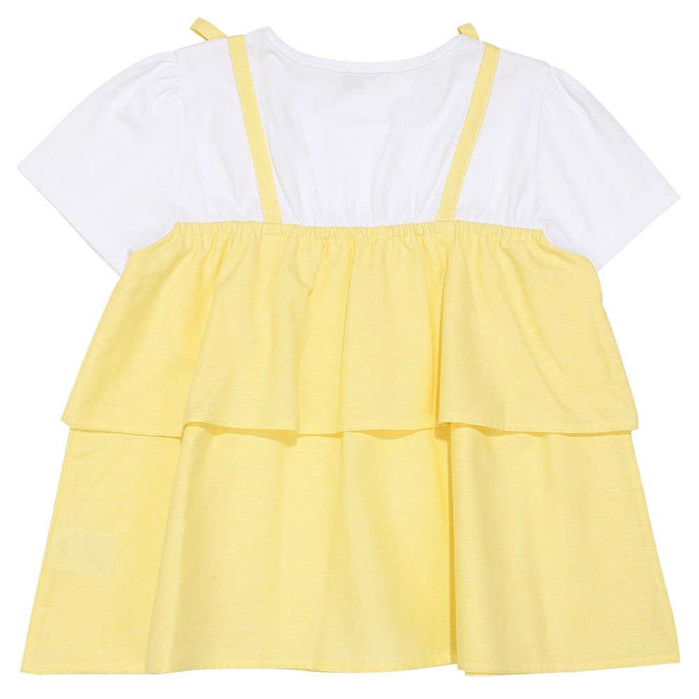 フリルキャミソール 重ね着風Tシャツ Yellow back