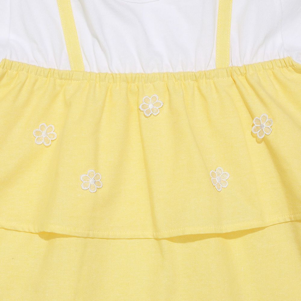 フリルキャミソール 重ね着風Tシャツ Yellow Design point 1