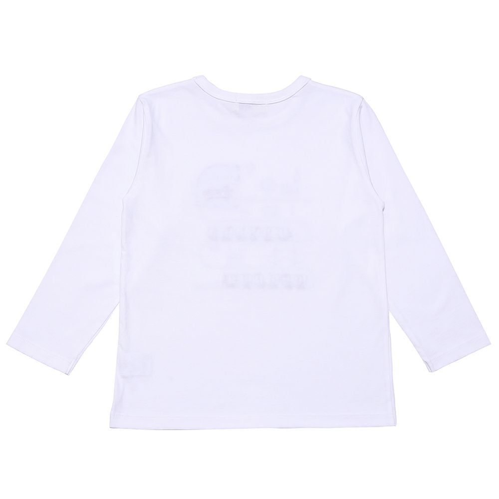 綿100％ 電車ワッペンTシャツ Off White back