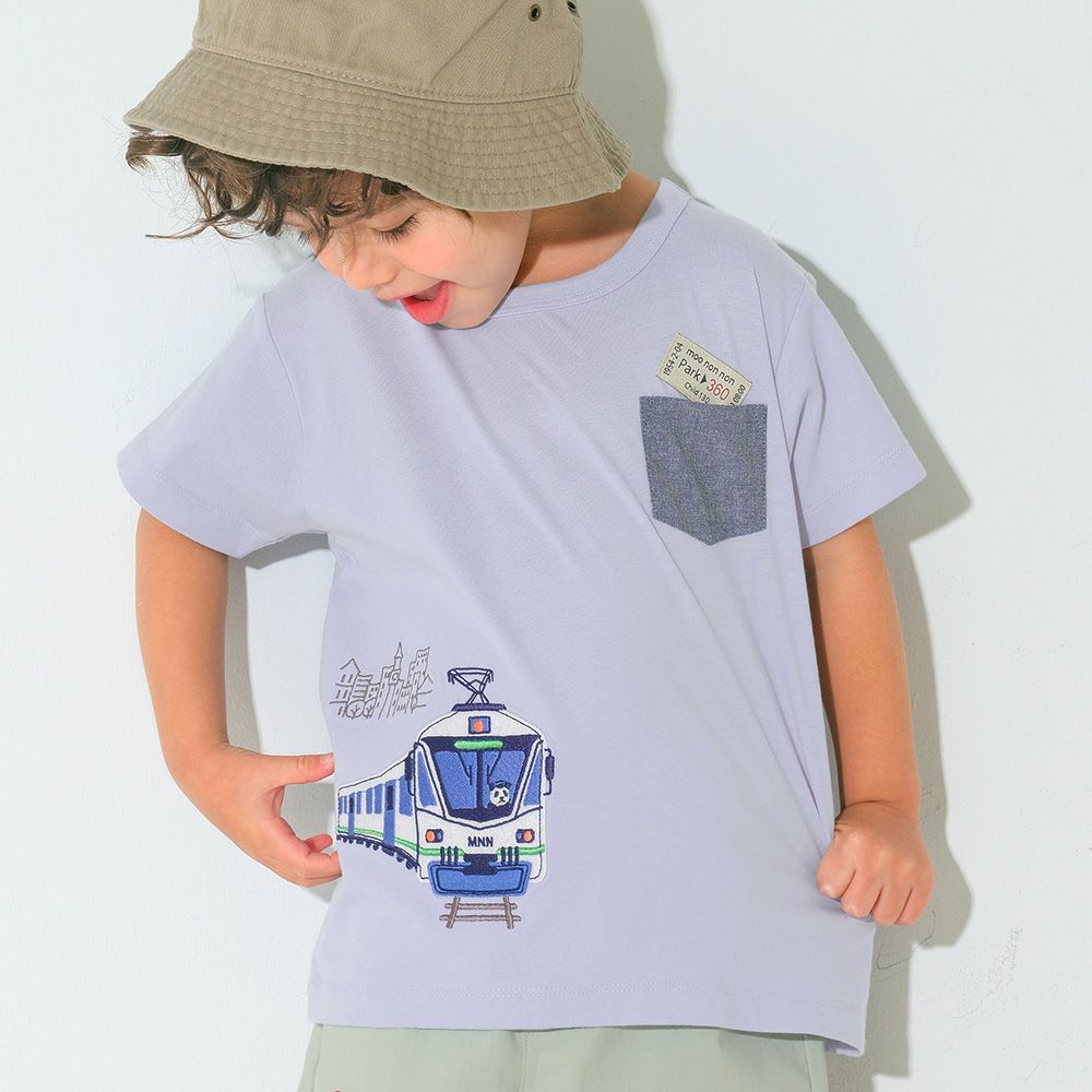 綿100％ 電車ワッペン刺繍Tシャツ  MainImage