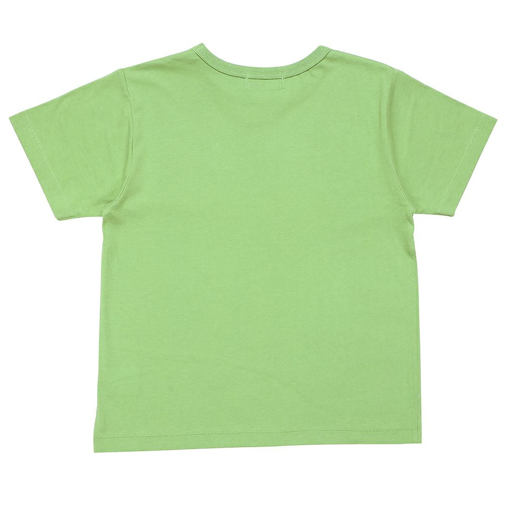 綿100％ 電車ワッペン刺繍Tシャツ Green back