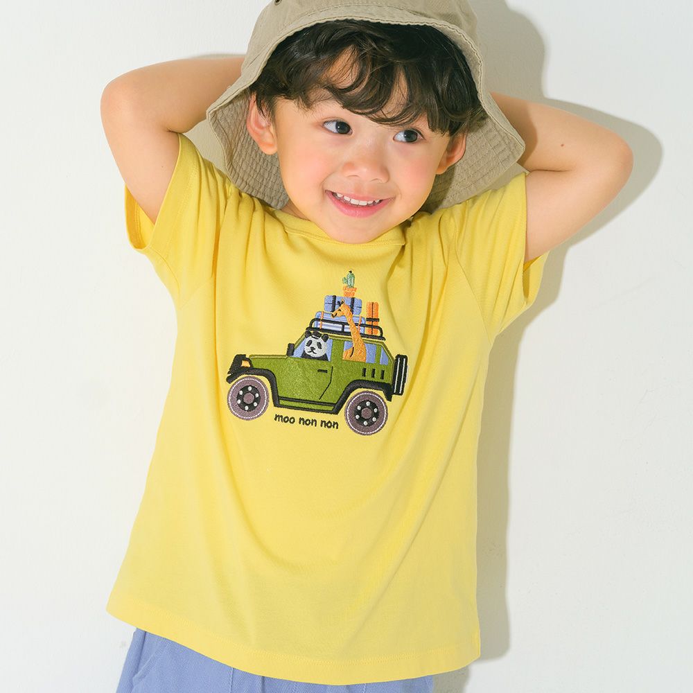 綿100％ 動物＆くるま刺繍 サファリカーTシャツ  MainImage