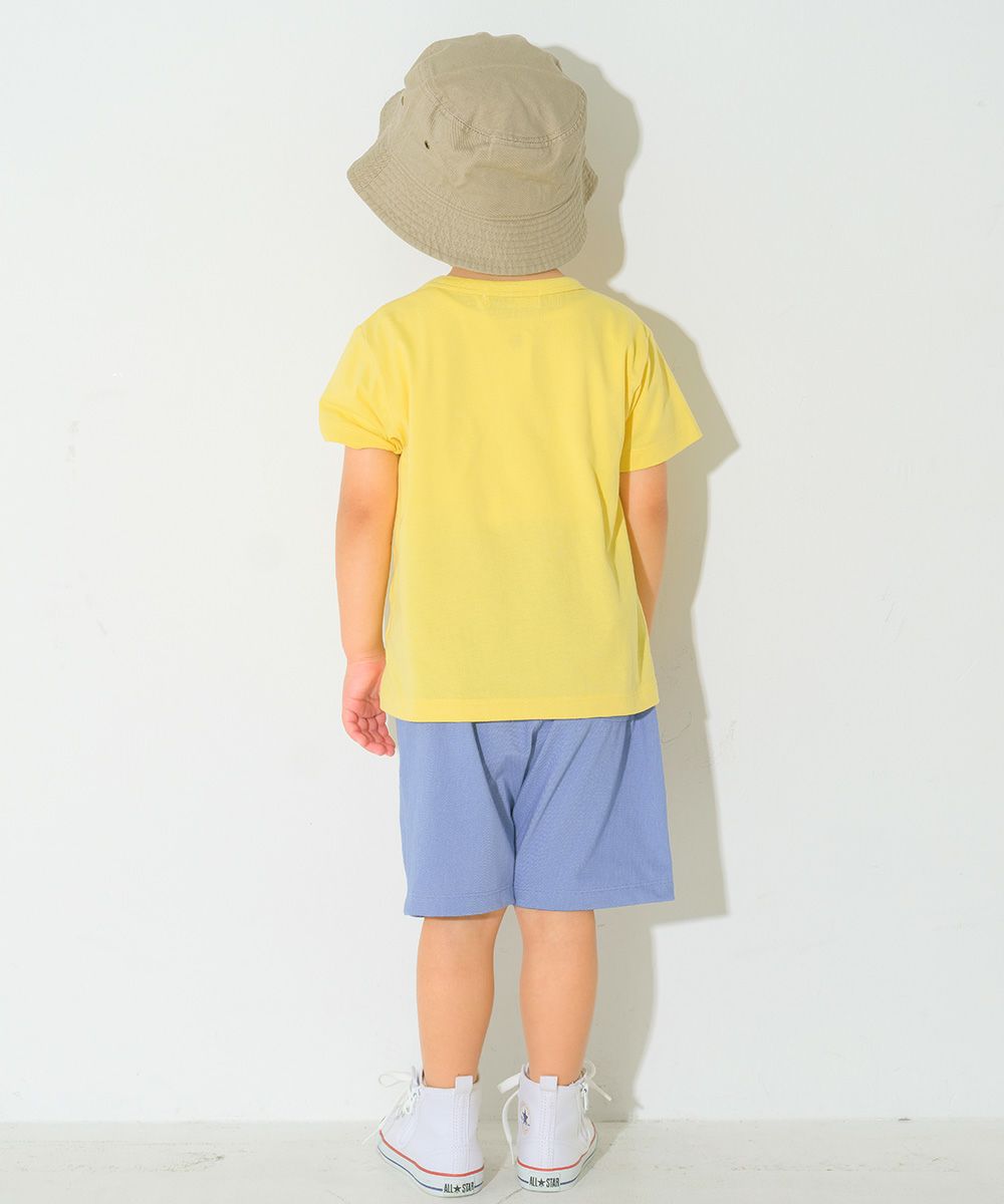 綿100％ 動物＆くるま刺繍 サファリカーTシャツ Yellow model image 2