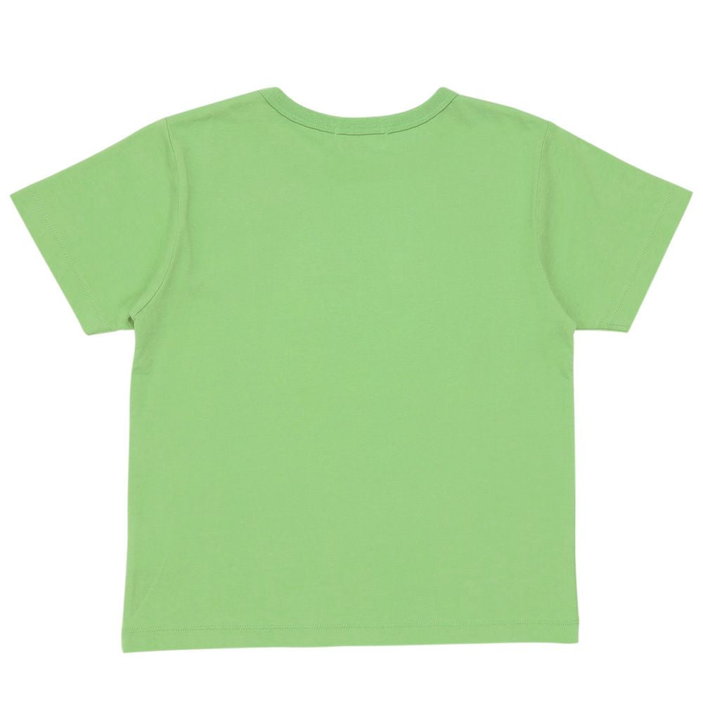 綿100％ 動物＆くるま刺繍 サファリカーTシャツ Green back