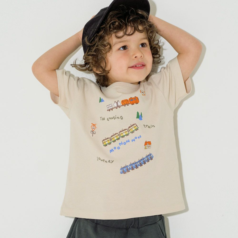 綿100％ 電車 ロゴ 刺繍 Tシャツ  MainImage