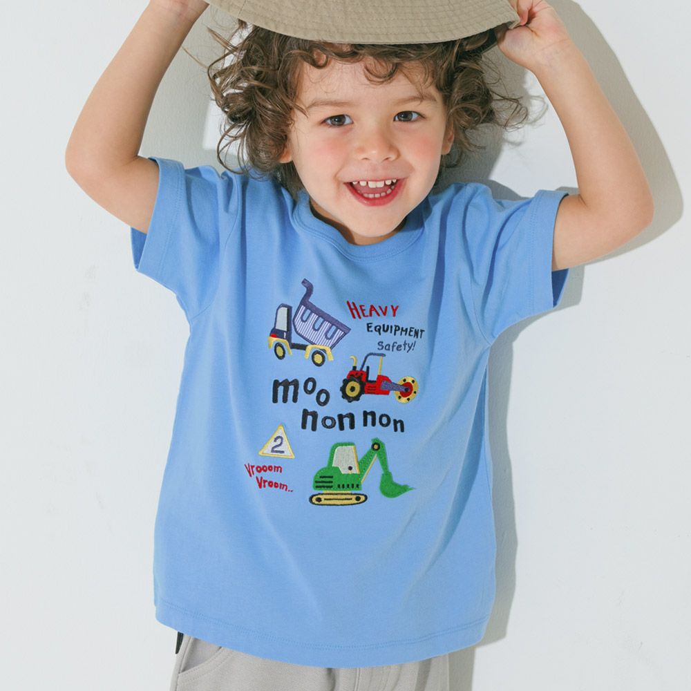 綿100％ はたらく車 ワッペン ロゴ 刺繍 Tシャツ  MainImage