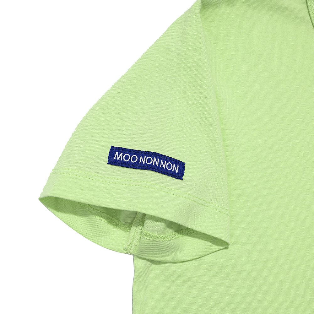 綿100％ ロボット ロゴ 刺繍 ポケット付き　Tシャツ Green Design point 2