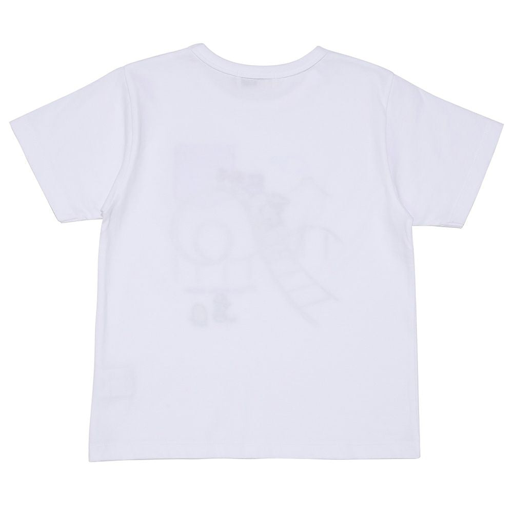 綿100％ 遊園地 恐竜刺繍 Tシャツ Off White back