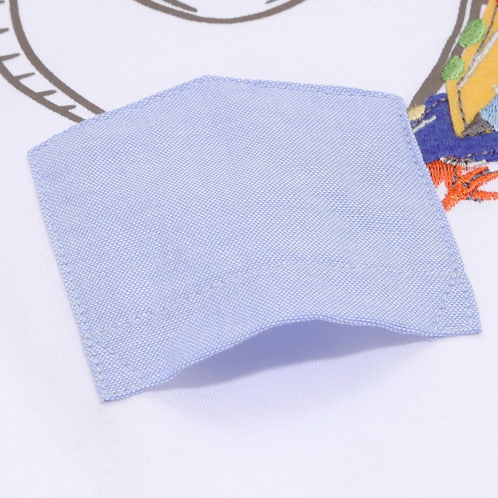 綿100％ 遊園地 恐竜刺繍 Tシャツ Off White Design point 2