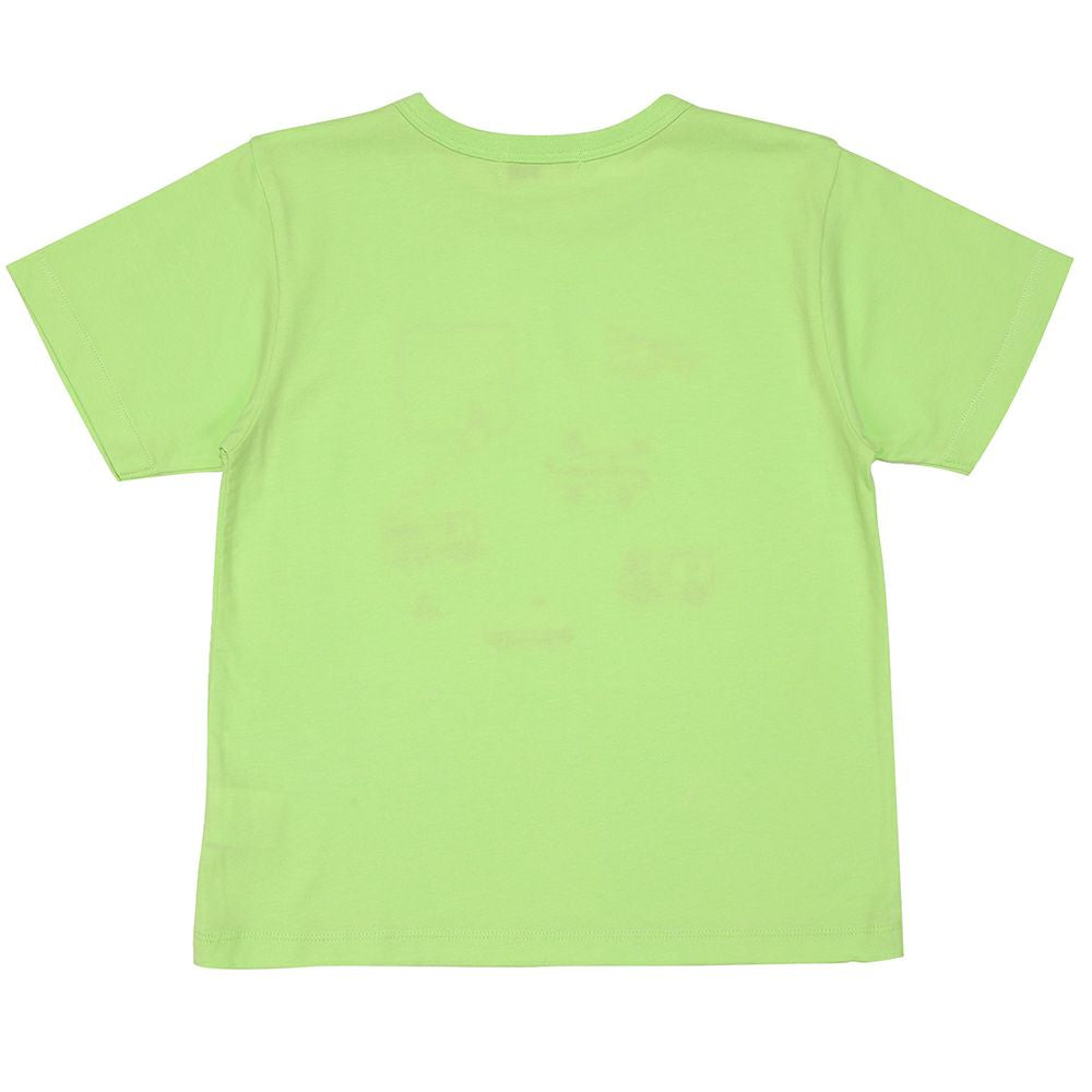 綿100％ はたらく車  レスキュー隊刺繍Tシャツ Green back