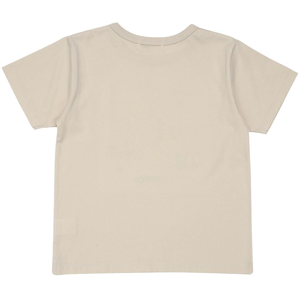 綿100％ はたらく車  レスキュー隊刺繍Tシャツ Beige back