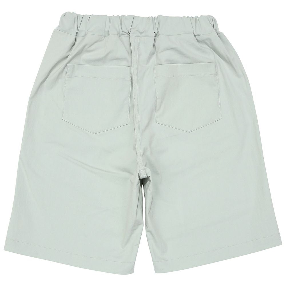 電車 乗り物刺繍 ストレッチハーフパンツ Green back