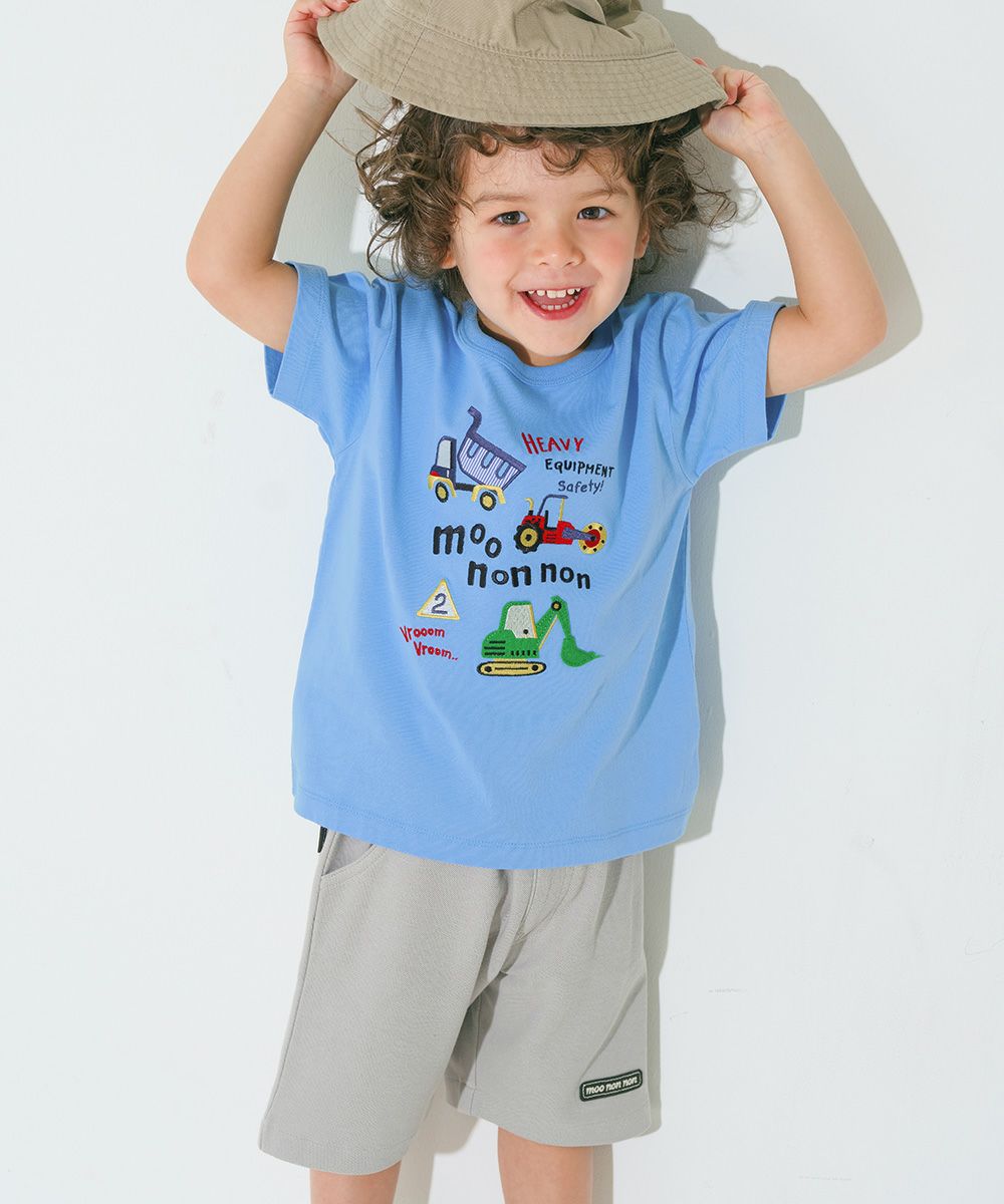 綿100％ ロゴワッペン 鹿の子ハーフパンツ Gray model image up