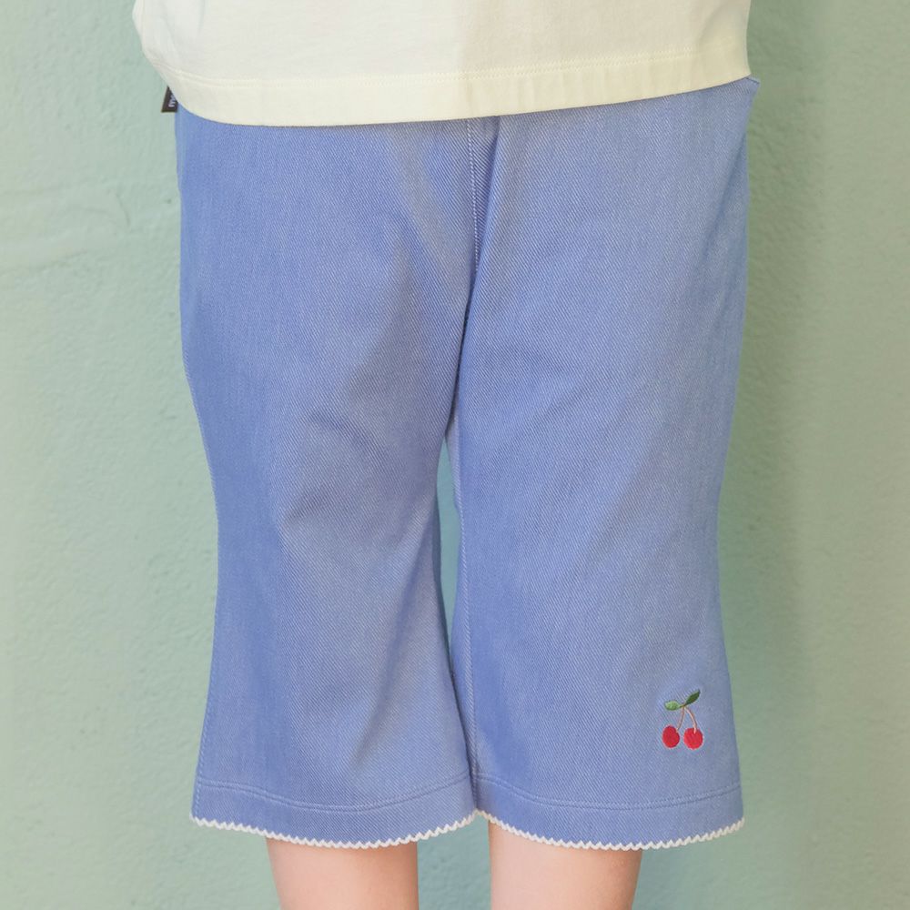 デニムツイルニット チェリー刺繍 ブーツカットパンツ  MainImage