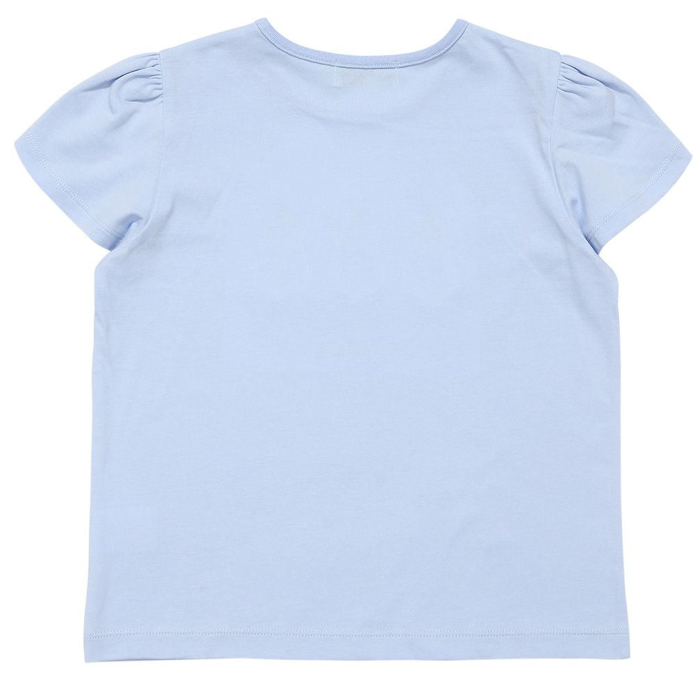 綿100％ クリームソーダ刺繍Tシャツ Blue back