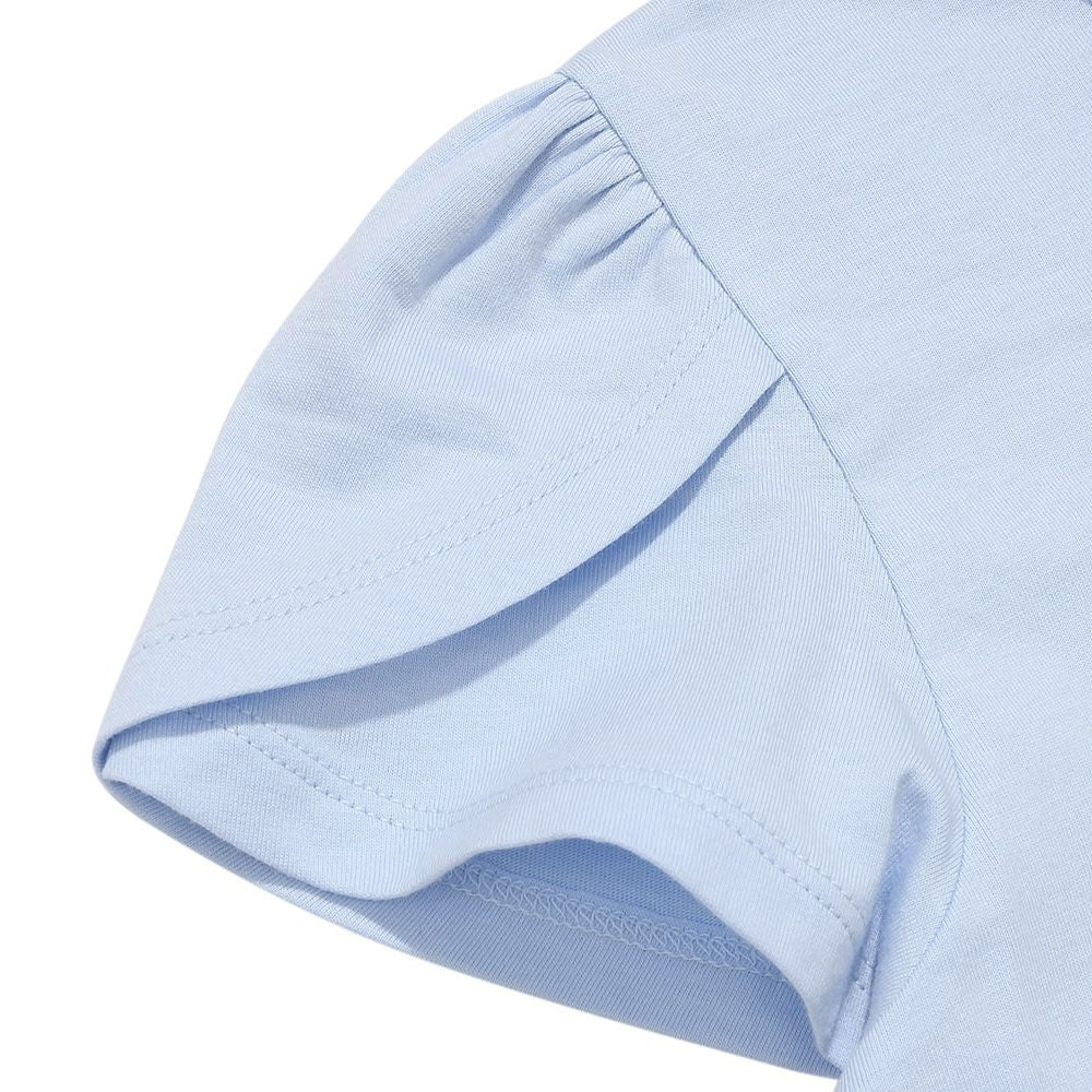 綿100％ クリームソーダ刺繍Tシャツ Blue Design point 2