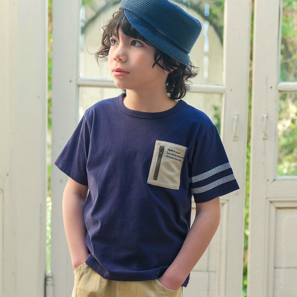 綿100％ ロゴ刺繍ポケットつきTシャツ  MainImage