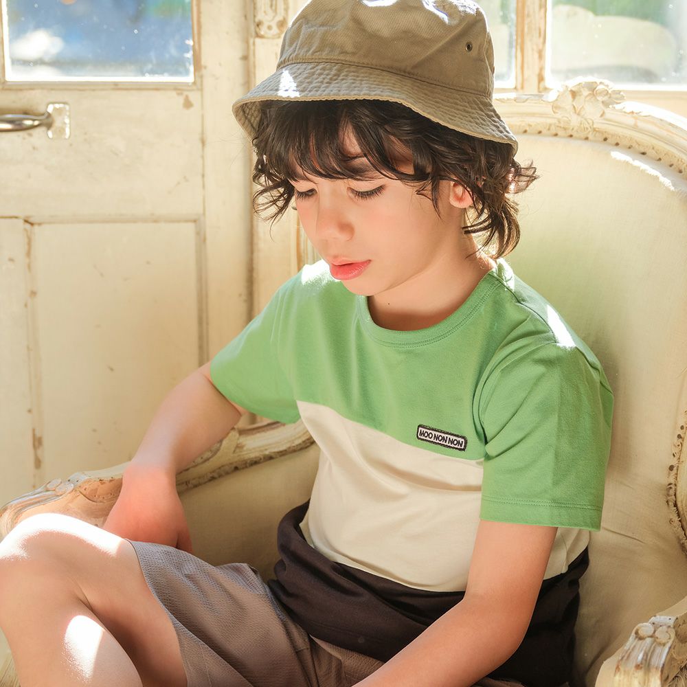 ロゴ刺繍ワッペンつき 切り替えTシャツ  MainImage